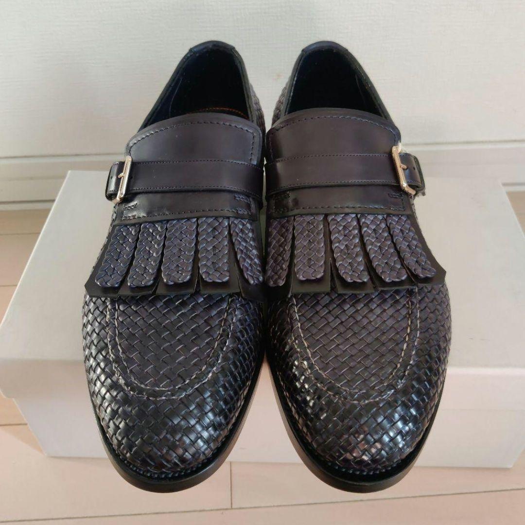 Satoni サントーニ 編み込み モンクストラップ ローファー 9/27.6