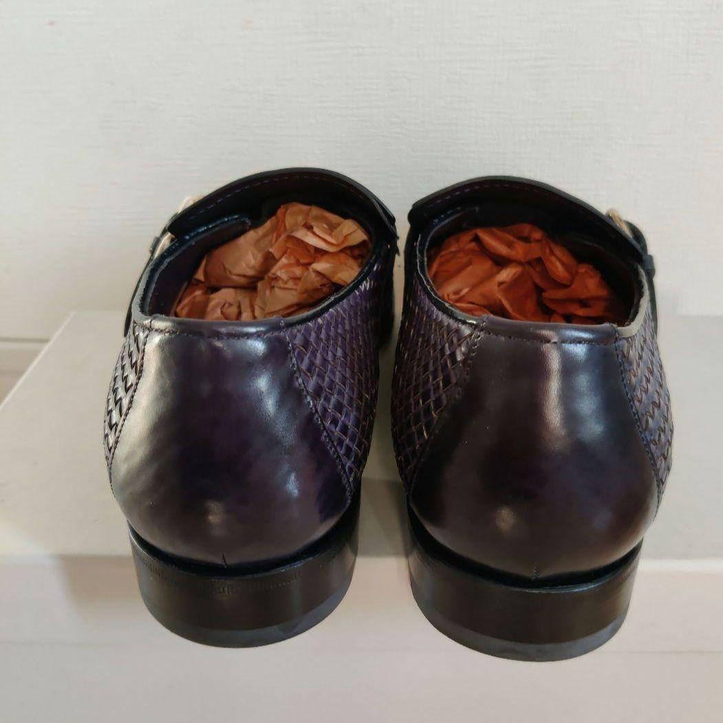 Satoni サントーニ 編み込み モンクストラップ ローファー 9/27.6