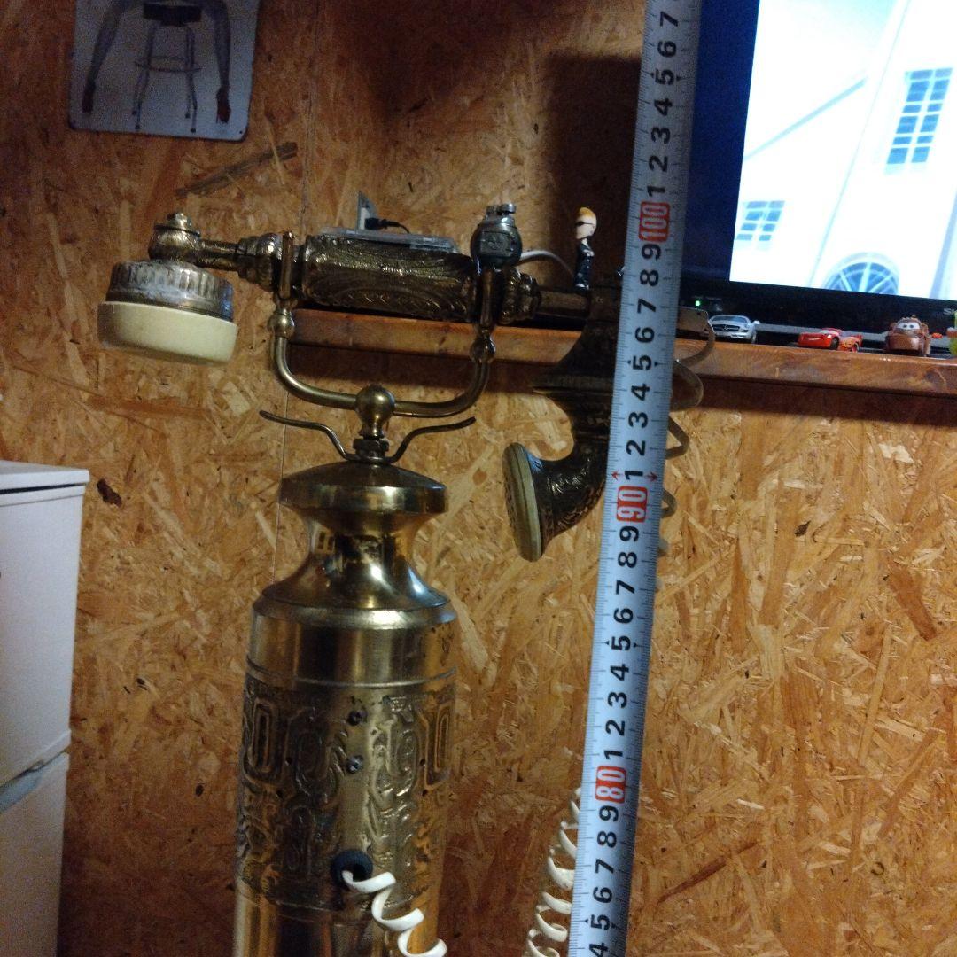 里美 アンティーク スタンド式 電話機 金属製 海外製