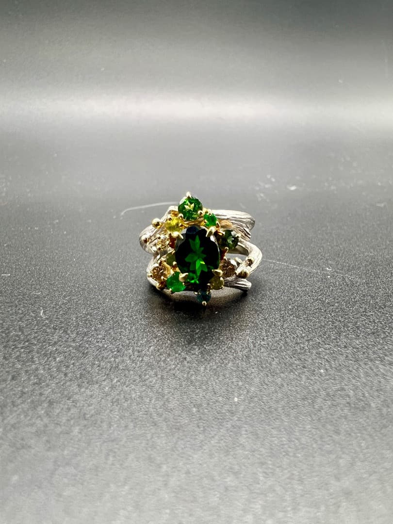 石原タイコ　K18ホワイトゴールド ダイオプサイド リング　福原佐智