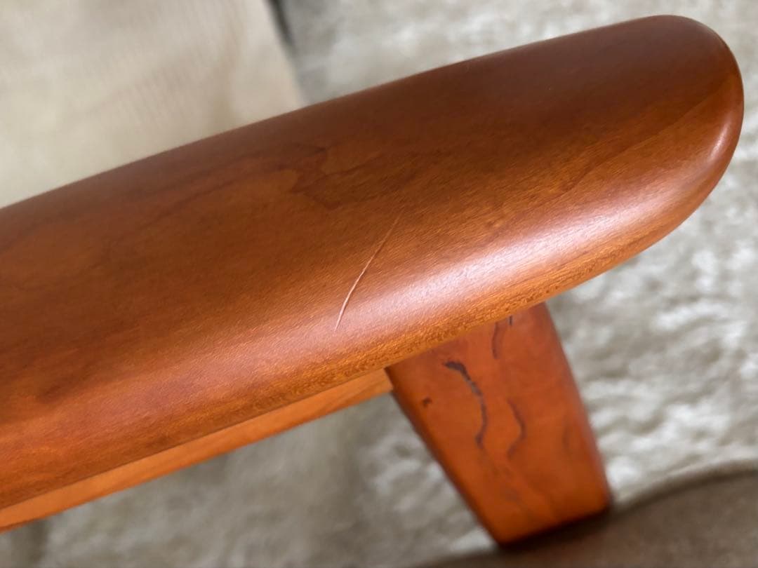 【最終価格】カリモク60 Kチェア1シーター　フラノヘージュ　ブラックチェリー