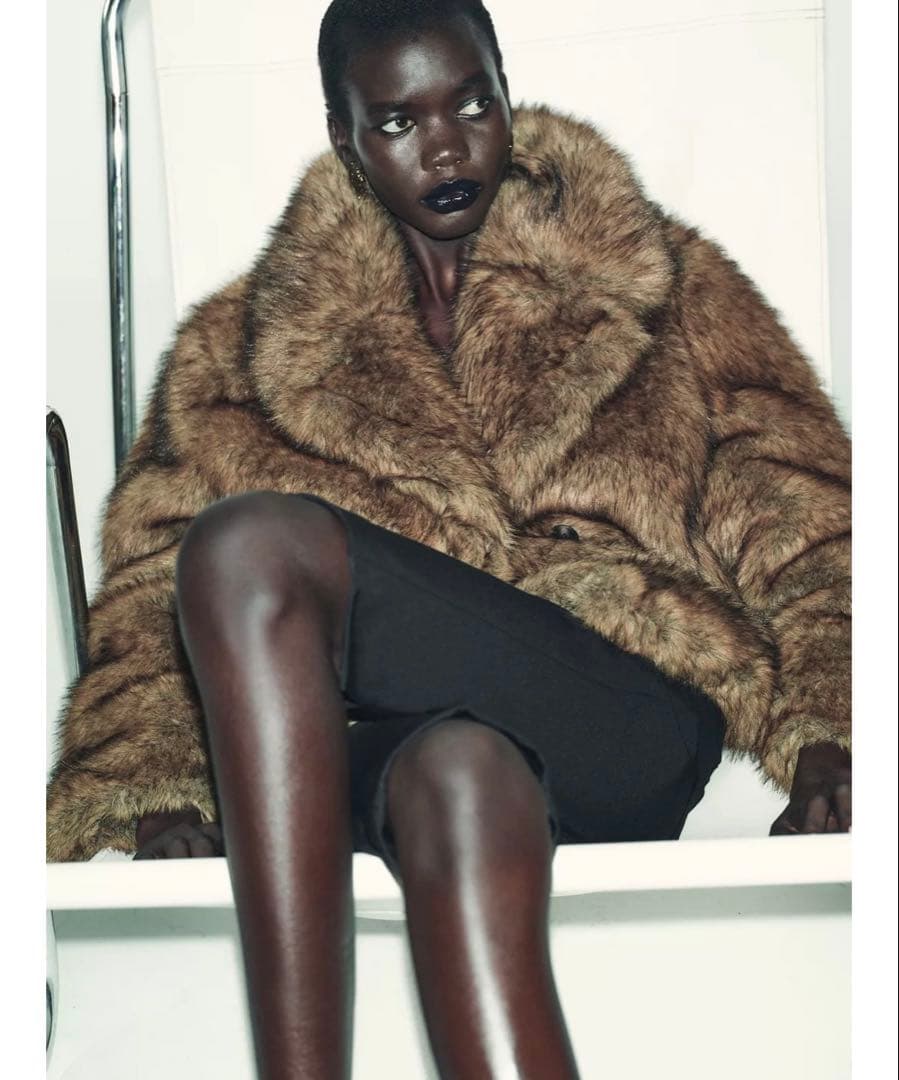 タグ付き新品★ZARAのショートフェイクファーコート★Sサイズ★ブラウン色★完売