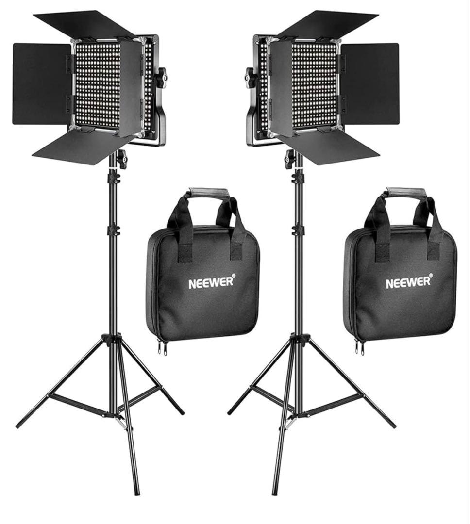 【タイムセール】NEEWER 2パック 660 LEDビデオライトとスタンドキッ