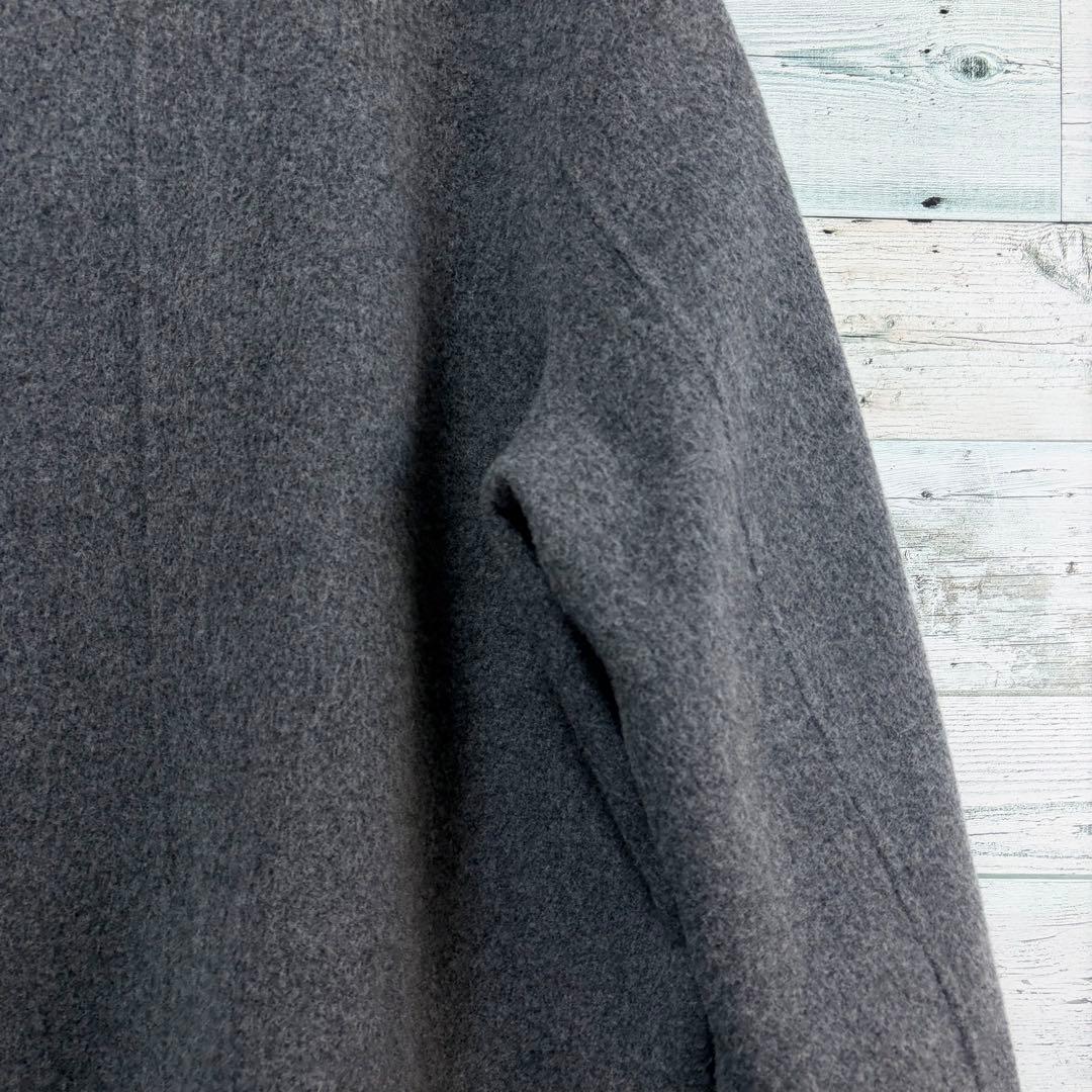 ☆大きいサイズ・4L☆レリアン　ウールコットンコート　ほぼ未使用　グレー