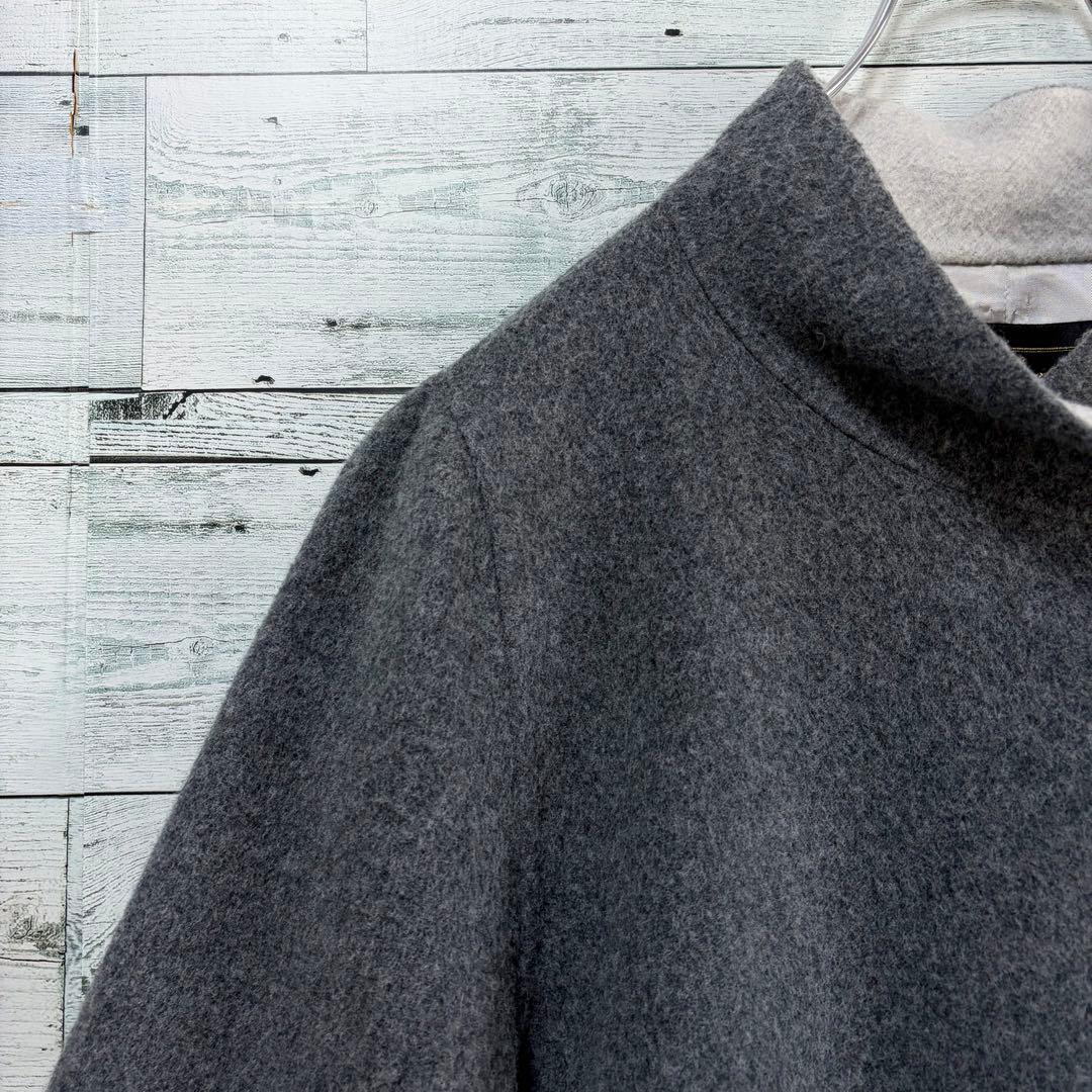 ☆大きいサイズ・4L☆レリアン　ウールコットンコート　ほぼ未使用　グレー