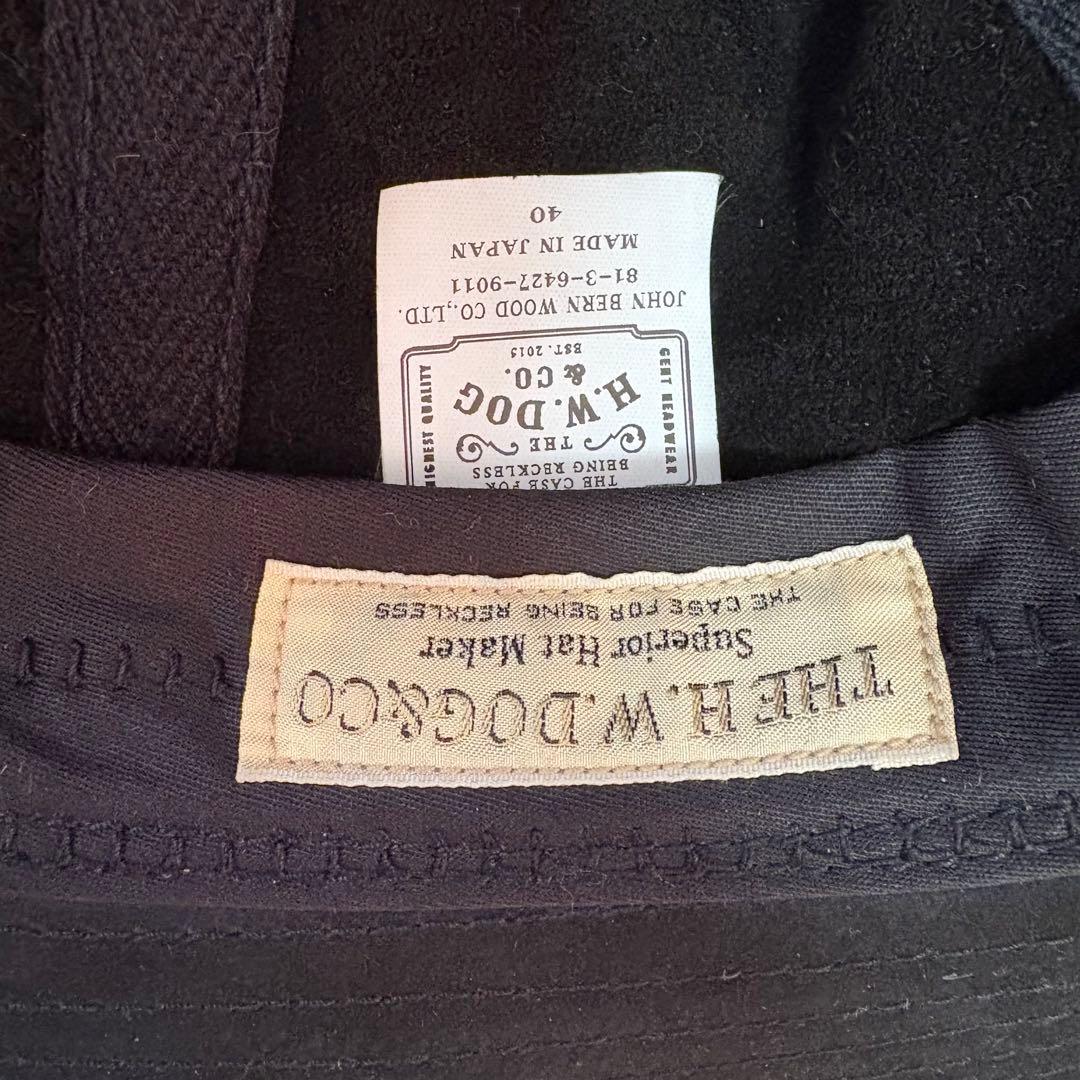 極美品　the h.w.dog&co オイルド加工ヌバックレザーハット 牛革