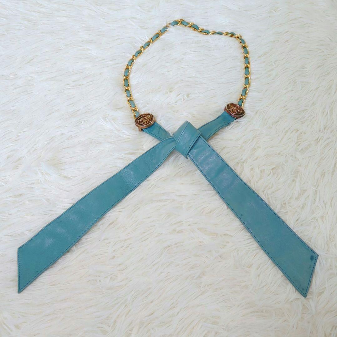 【箱付き】CHANEL ヴィンテージ チェーンベルト リボン