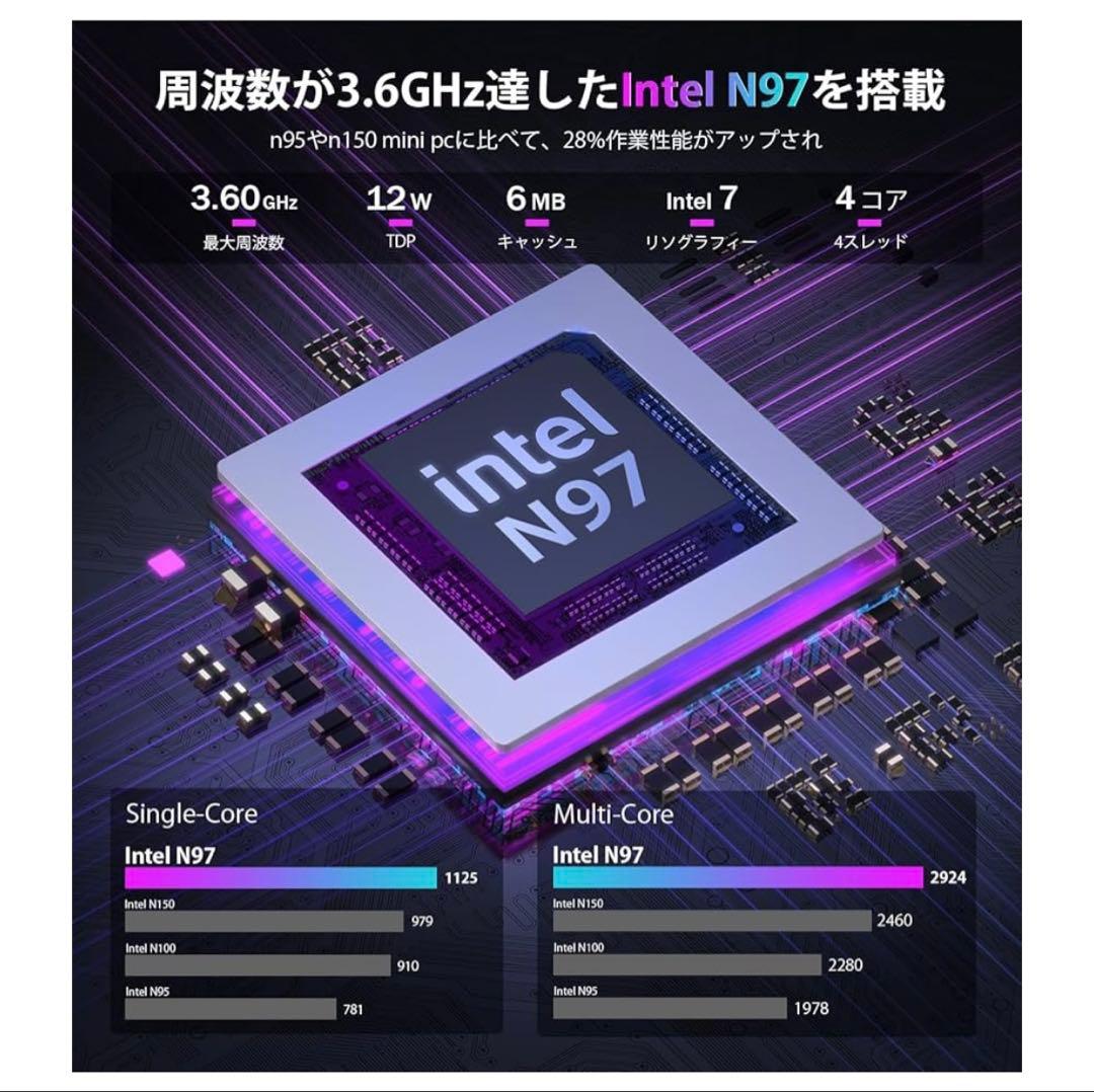 ミニpc 第12世代 n97【N150より速い】