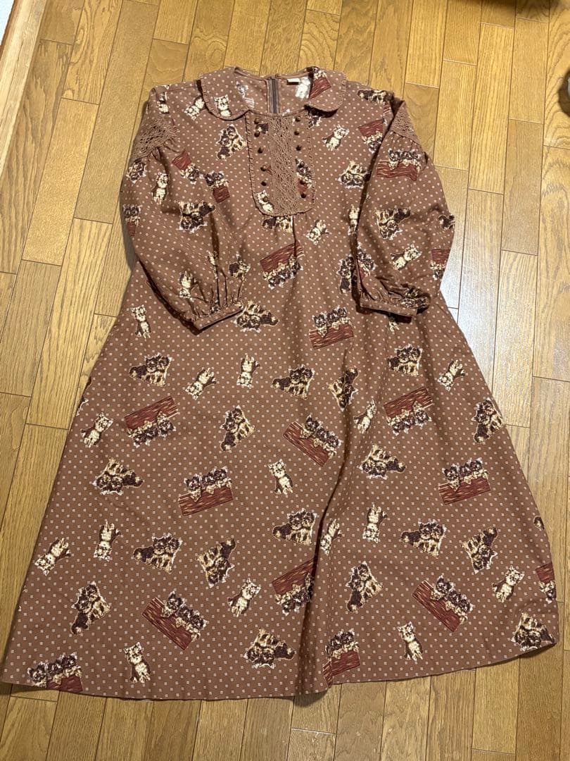 稀少❣️STREET ORGAN 裏起毛綿ワンピース❣️Ｍサイズ　わんちゃん柄