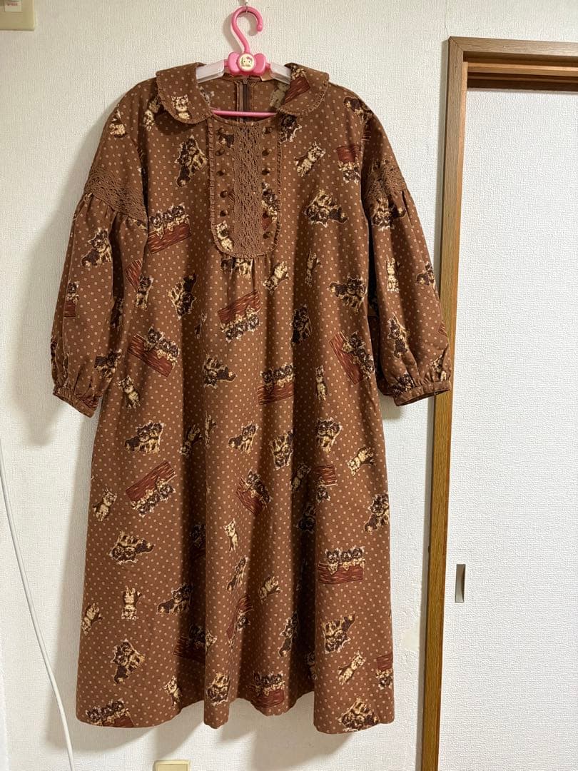 稀少❣️STREET ORGAN 裏起毛綿ワンピース❣️Ｍサイズ　わんちゃん柄