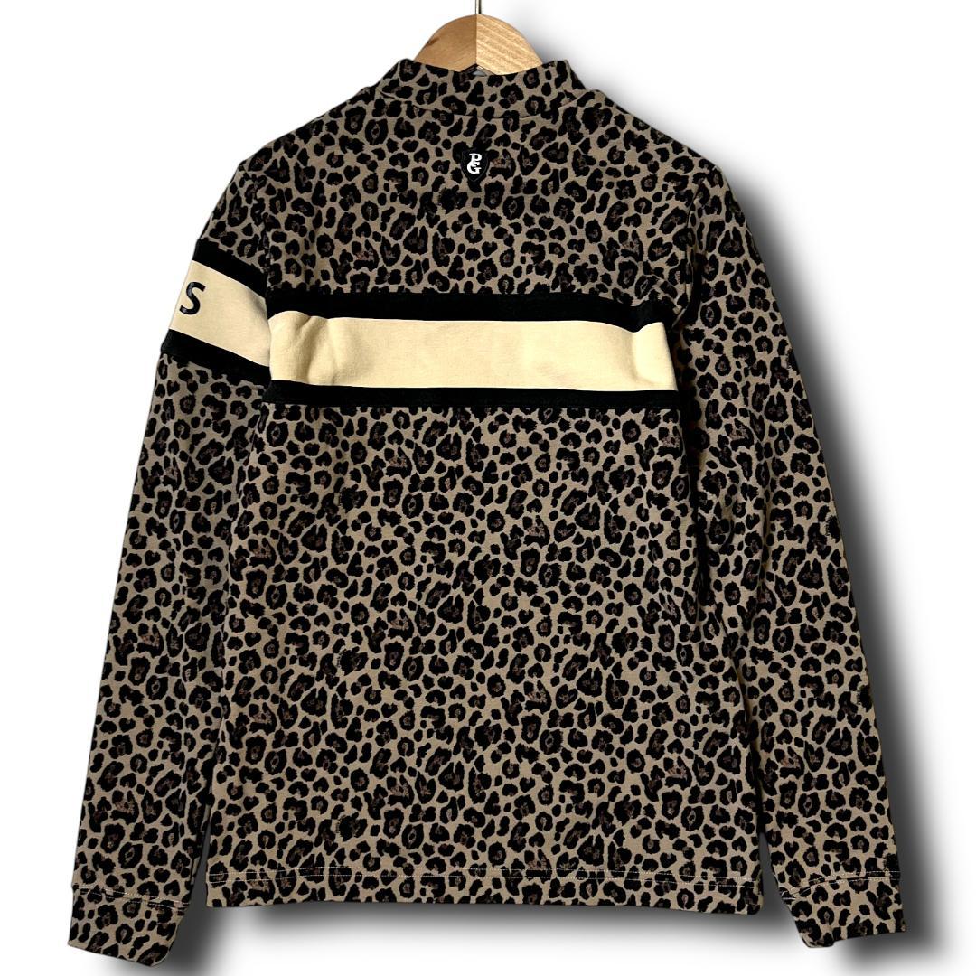 1 新品 定20,900 パーリーゲイツ レオパード ハイネックシャツ ヒョウ柄