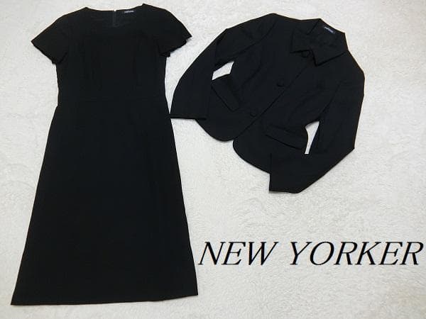 美品　ニューヨーカー　フォーマル　ワンピース　セットアップスーツ　ネイビー　９
