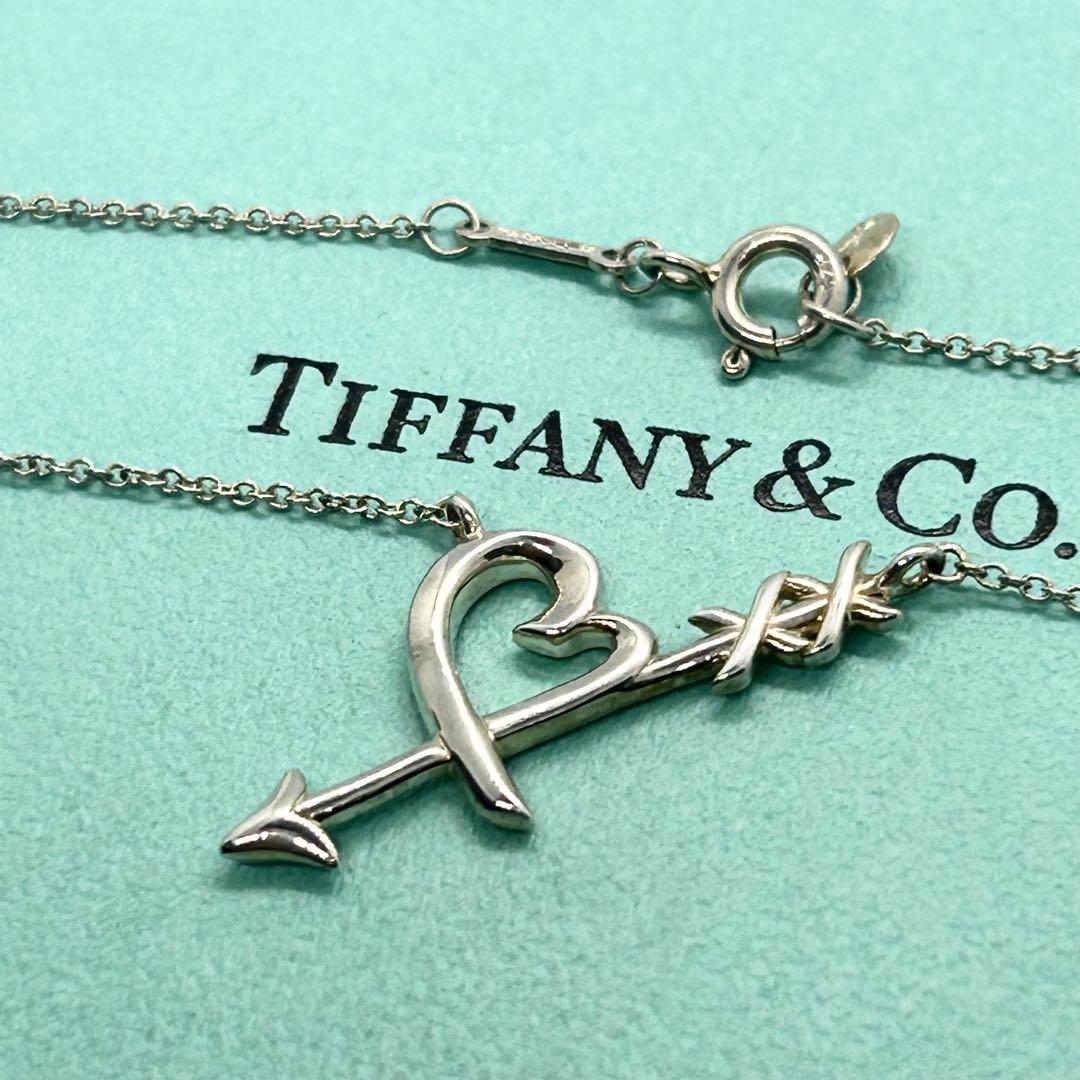 ティファニー❤️ラビングハートアローネックレス AG925矢モチーフ 純正42cm