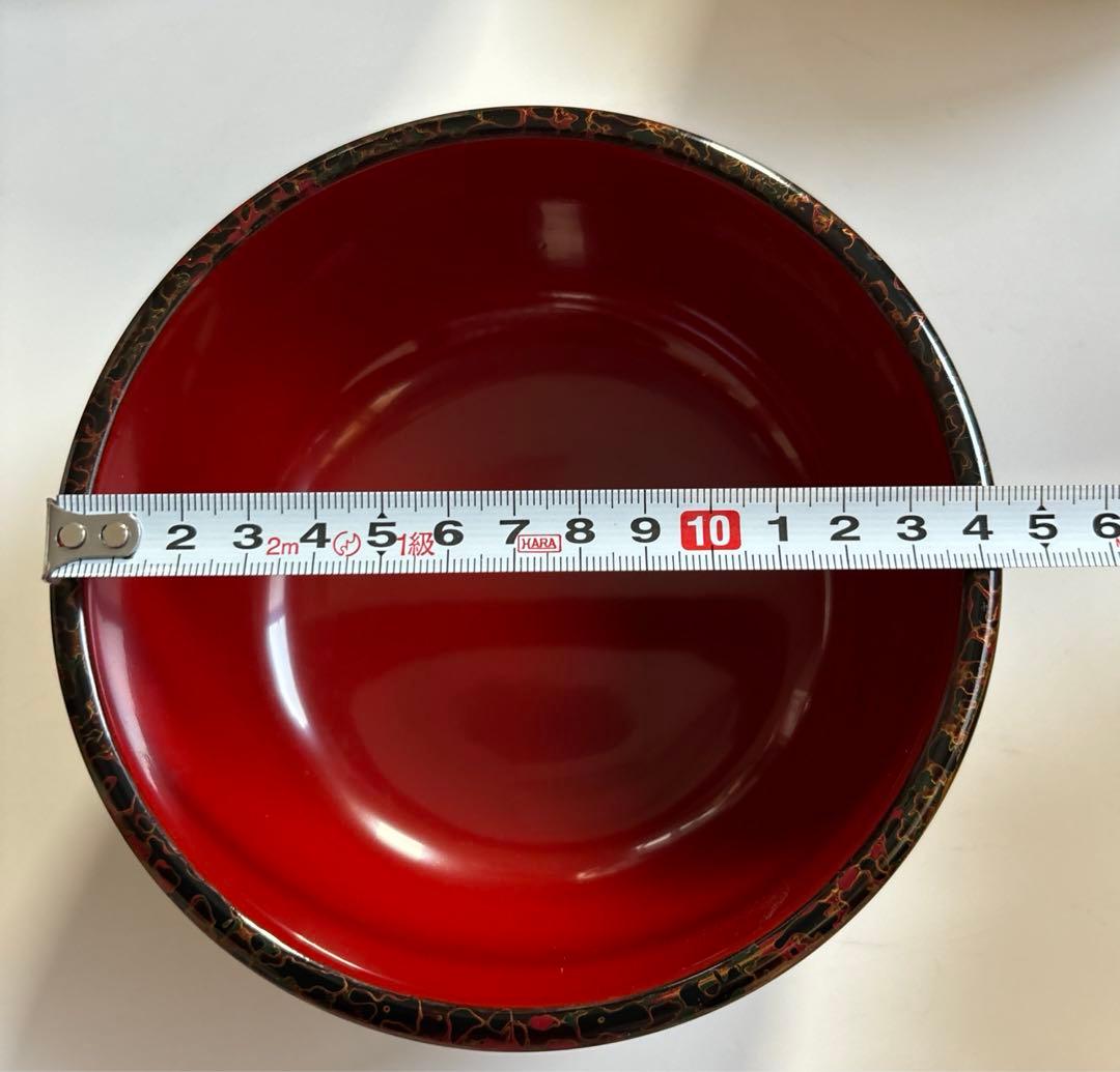 蔵出し！✴︎希少・唐塗り・津軽塗 どんぶり・未使用5個セット　✴︎