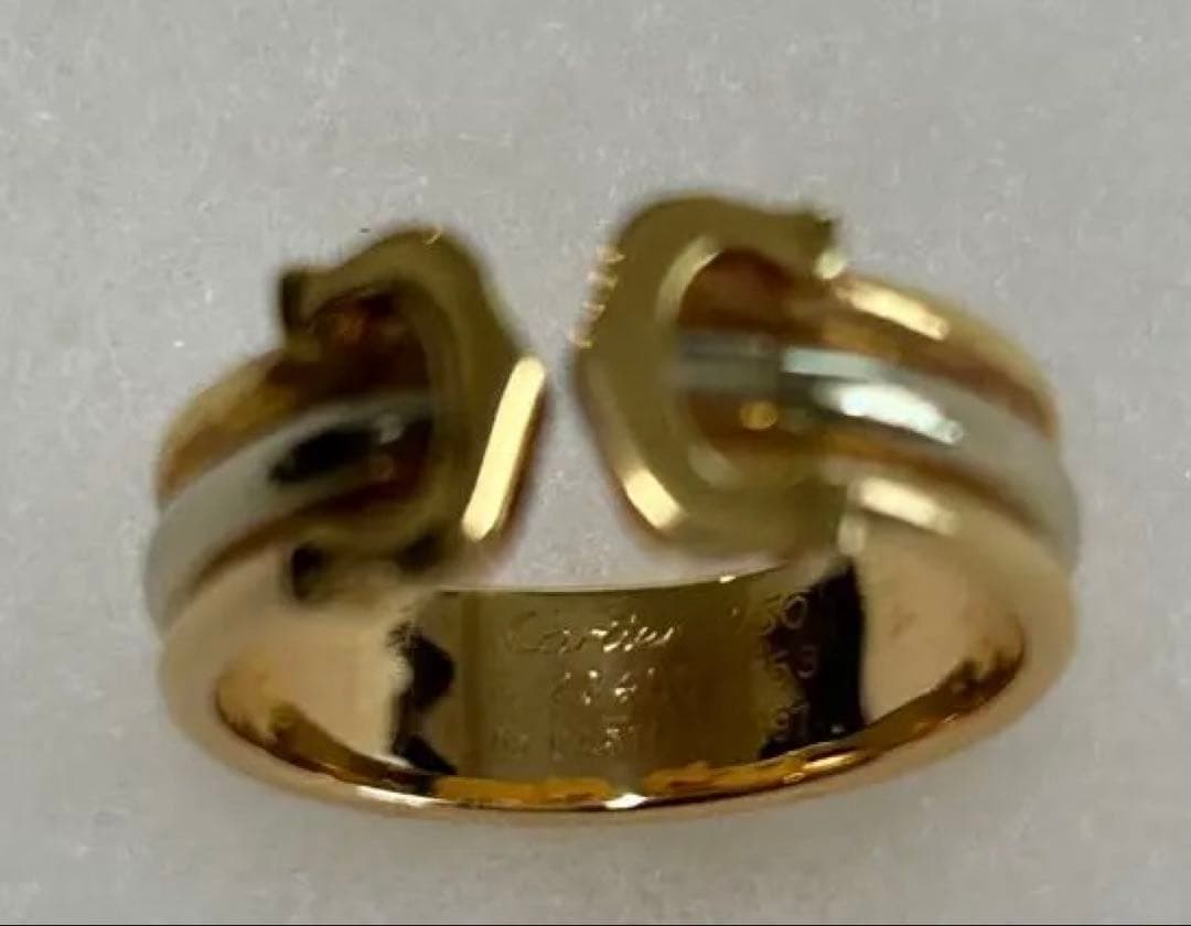 カルティエ　ゴールドシルバー二重リング