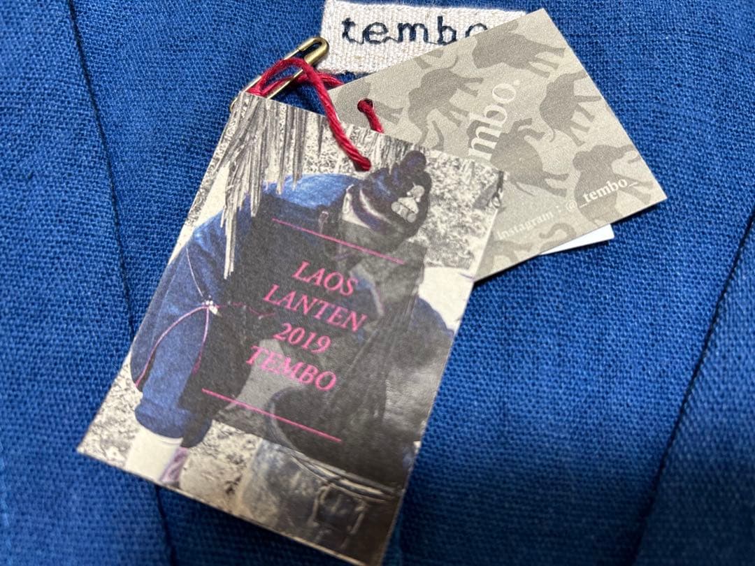 f*n様 ラオス・レンテン族の布　藍染め　綿100% tembo Vベスト