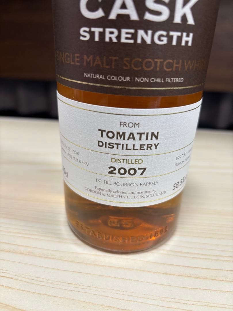 【未開封】Tomatin 2007 GM Gordon and Macphail