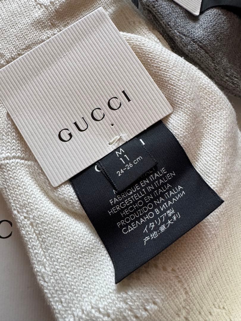 【新品未使用】GUCCI ハイソックス 2足セット グッチ ミケーレ