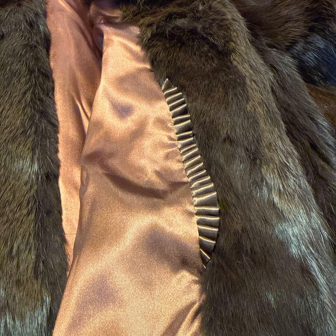 リアルファー ショートコート ブラウン