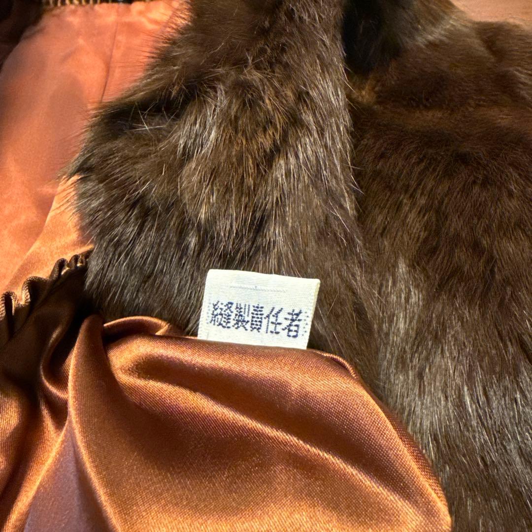 リアルファー ショートコート ブラウン