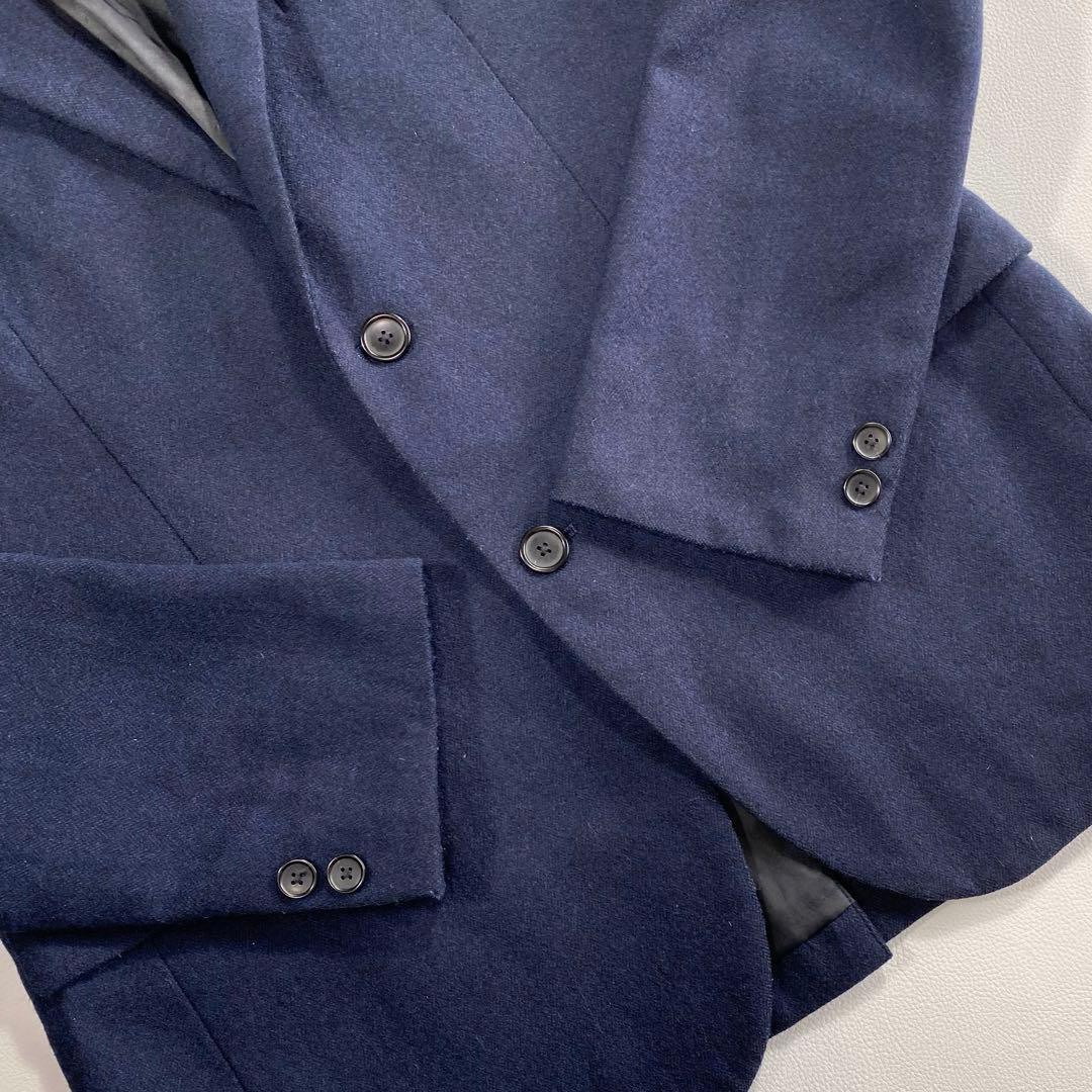 ビューティアンドユース✨サキソニー　セットアップスーツ　ネイビー　ヘリンボーンM