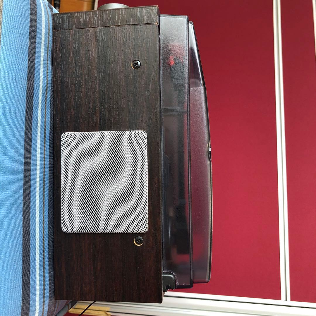 木製レコードプレーヤー(カセット付)