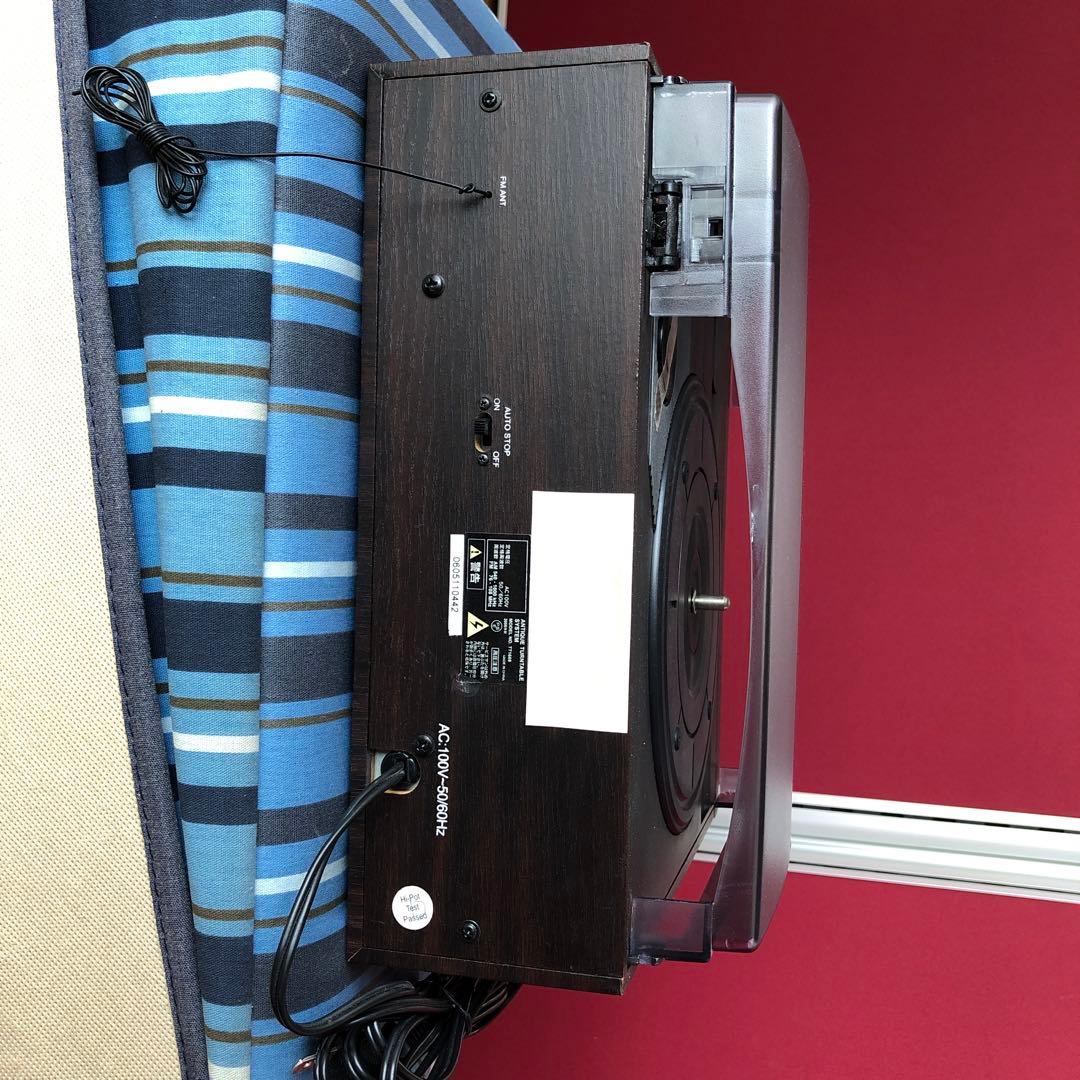 木製レコードプレーヤー(カセット付)