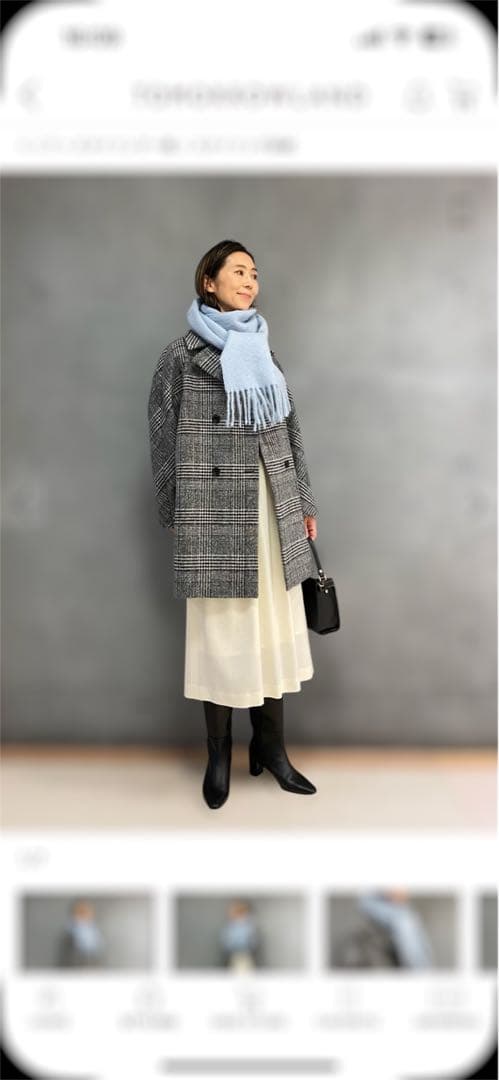 値下げ　TOMORROWLAND collection チェックダブルコート