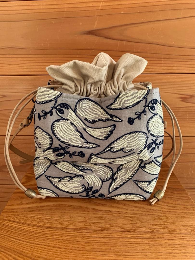 【新品✨】ミナペルホネンfollowing day あおり巾着バッグ