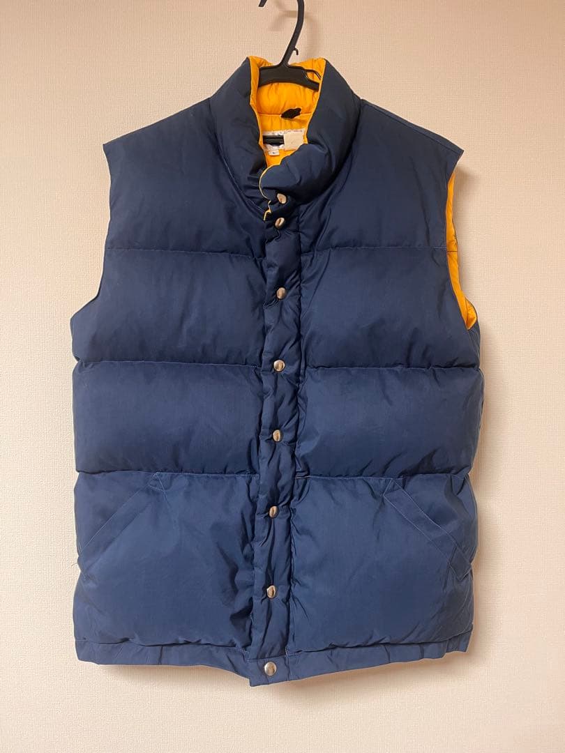 Crescent Down Works ダウンベストL ネイビー×イエロー
