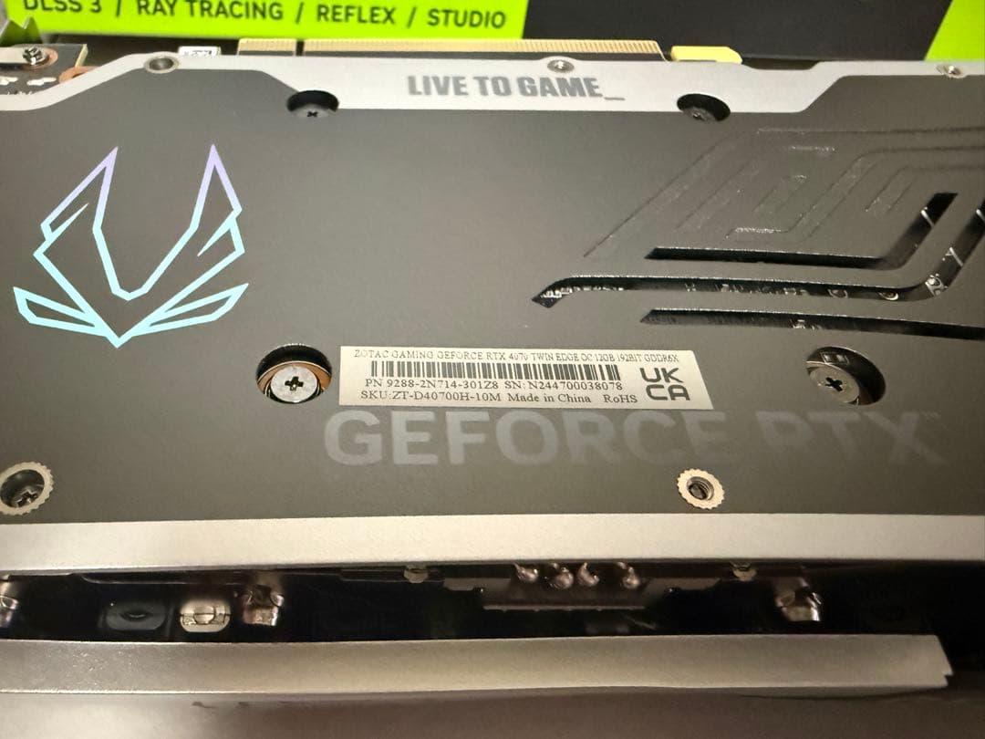 グラフィックボード・グラボ・ビデオカード ZOTAC GeForce RTX 4070 12GB