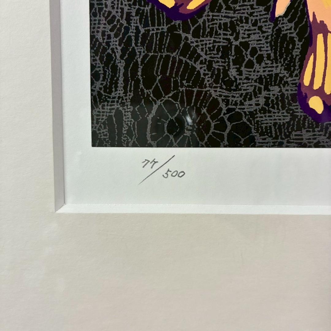 美品 森英恵「蝶シリーズ 飛翔」シルクスクリーン 直筆サイン入り 証明シール有