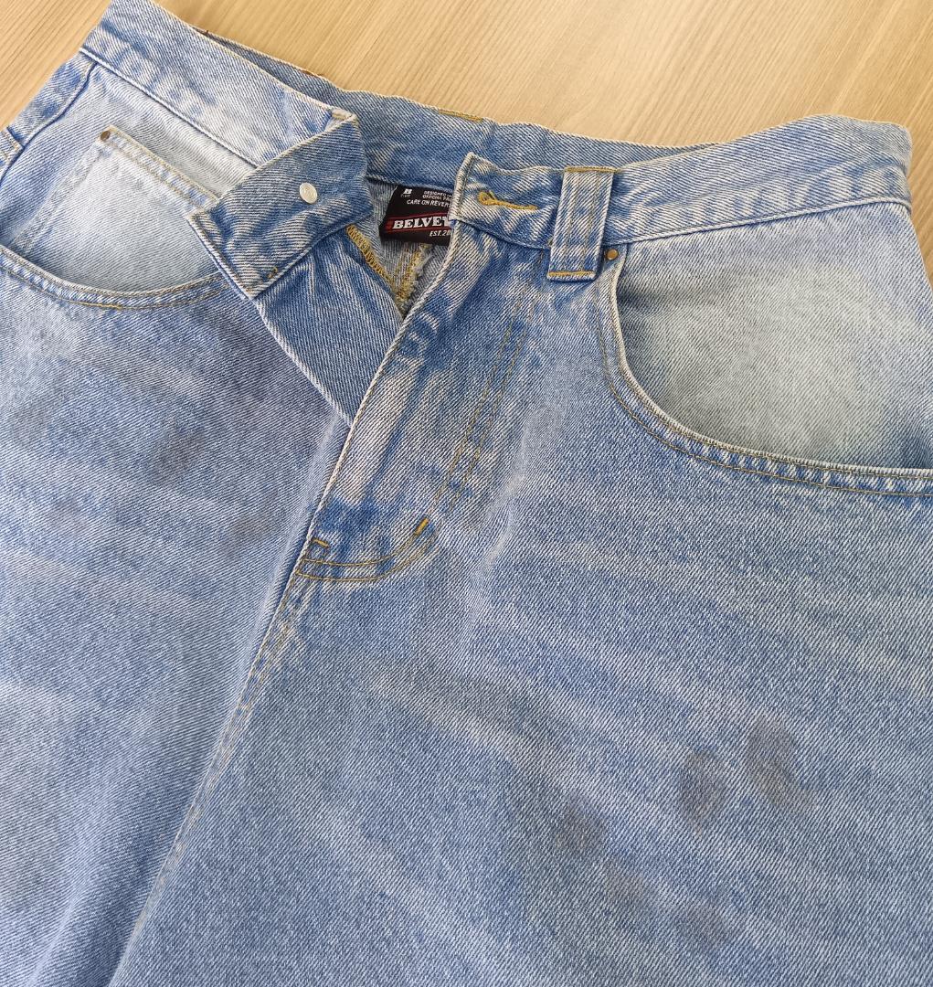 【ヤマタケル】BELVET 　バギーデニム　ライトブルー