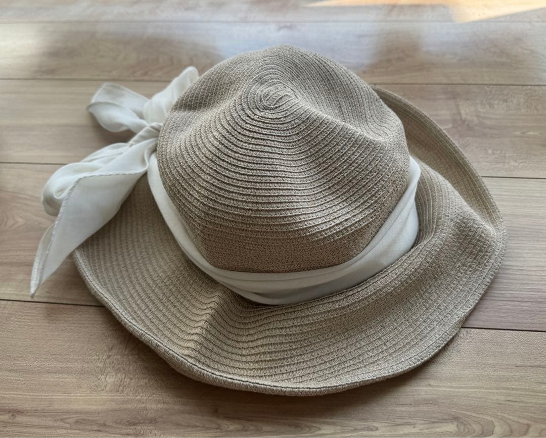 Chapeau d'O リボン付き麦わら帽子 59cm