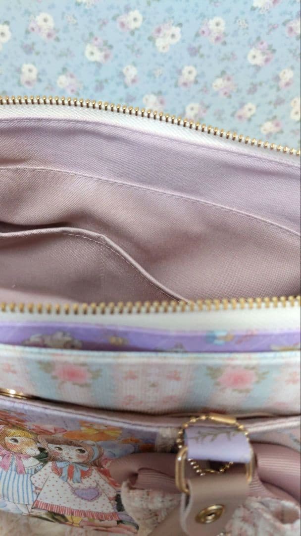 u*1様 ジョリーフルール　コラコラ　ピンク系　ぽってりトート　うさぎ　ねこ