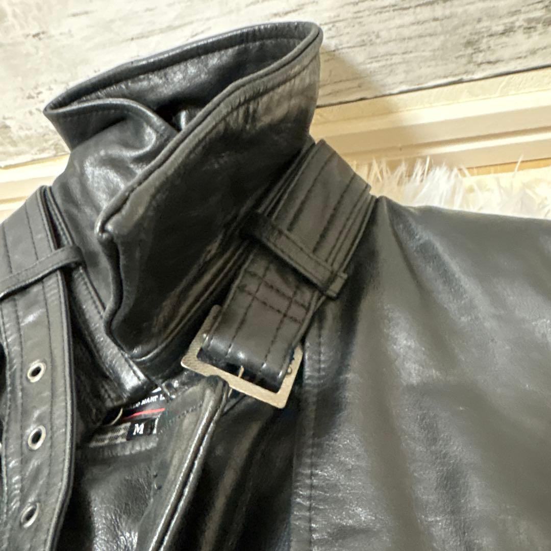 TORNADO MART 本革 レザーロングコート ベルト付き　希少モデル M