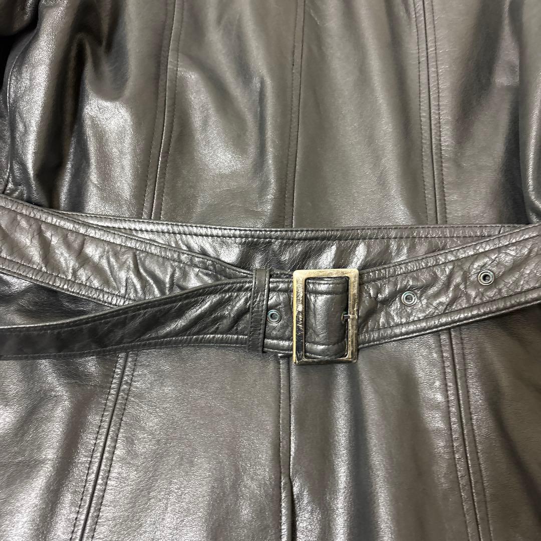 TORNADO MART 本革 レザーロングコート ベルト付き　希少モデル M