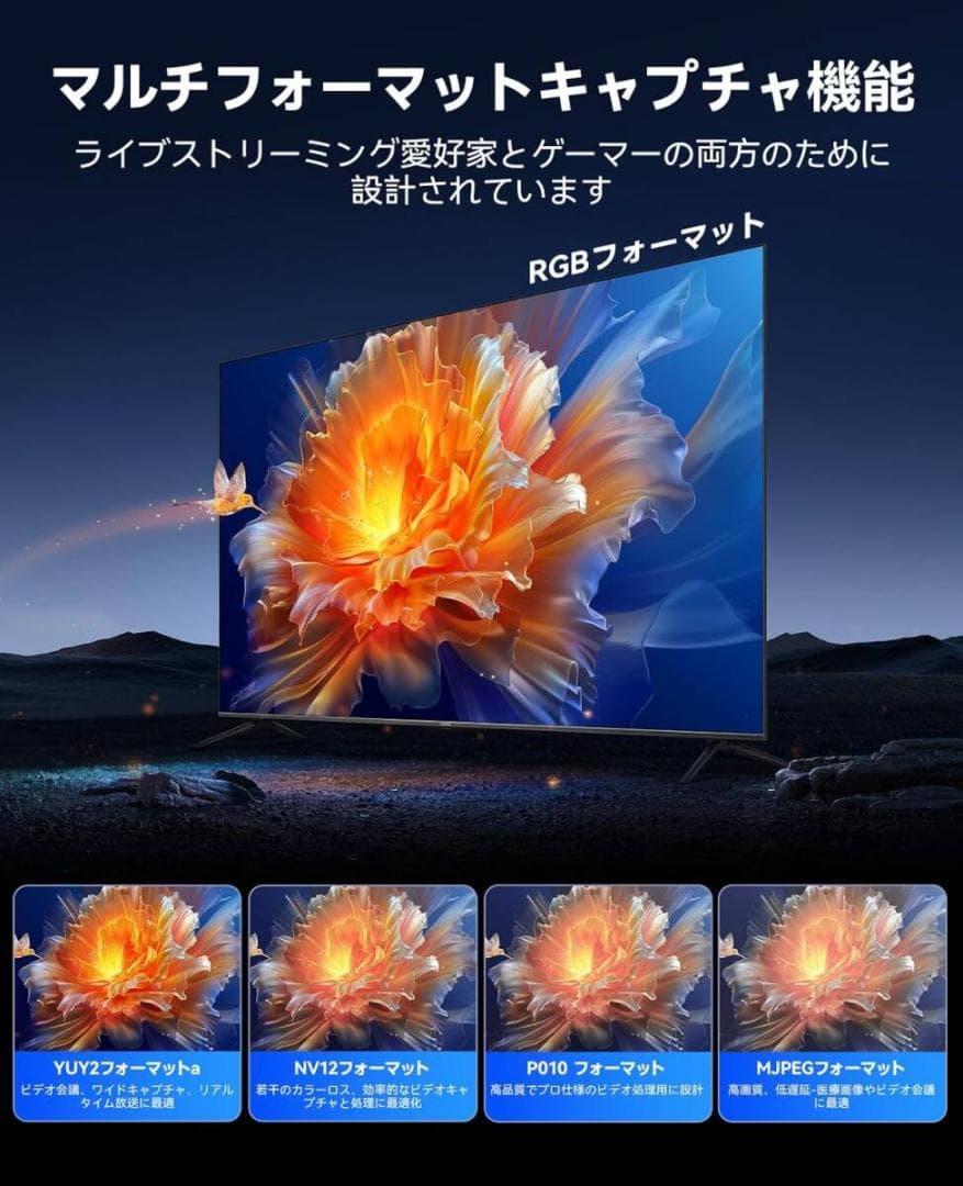 ORICO 4K@60Hz HDMI キャプチャーボード パススルー機能 HDR