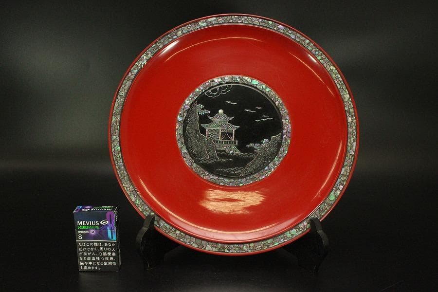 螺鈿細工 皿 飾り皿 盆 大判(メ1548)