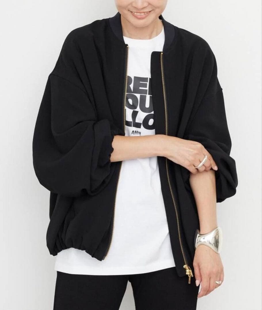 Deuxieme Classe Light ダブルクロス ブルゾン　ブラック