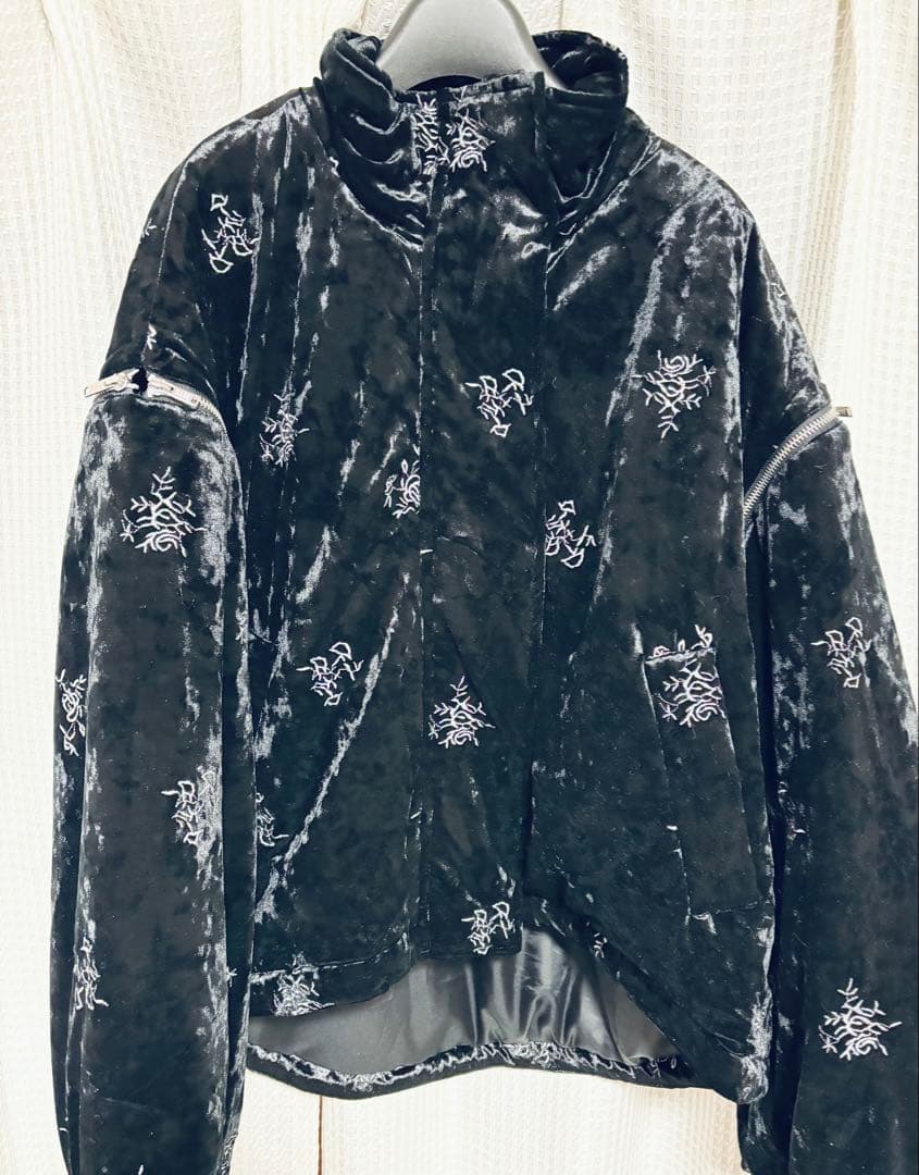 HARE 2WAYエアサーマルジャガードブルゾン　ブラック×ベロア