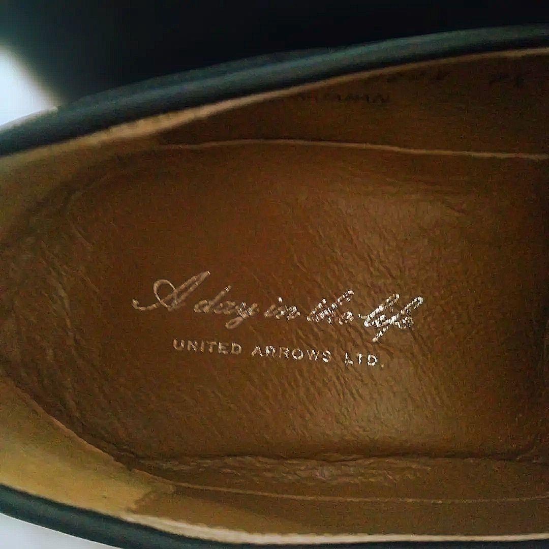 ユナイテッドアローズ メンズ スエード ローファー 黒 25.5