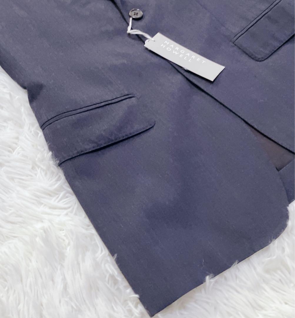 【タグ付　未使用】マーガレットハウエル ウールテーラードジャケット　ネイビー　S