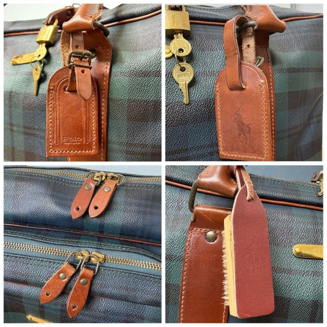 希少 90S POLO RALPH LAUREN トラベルバッグ PVC レザー