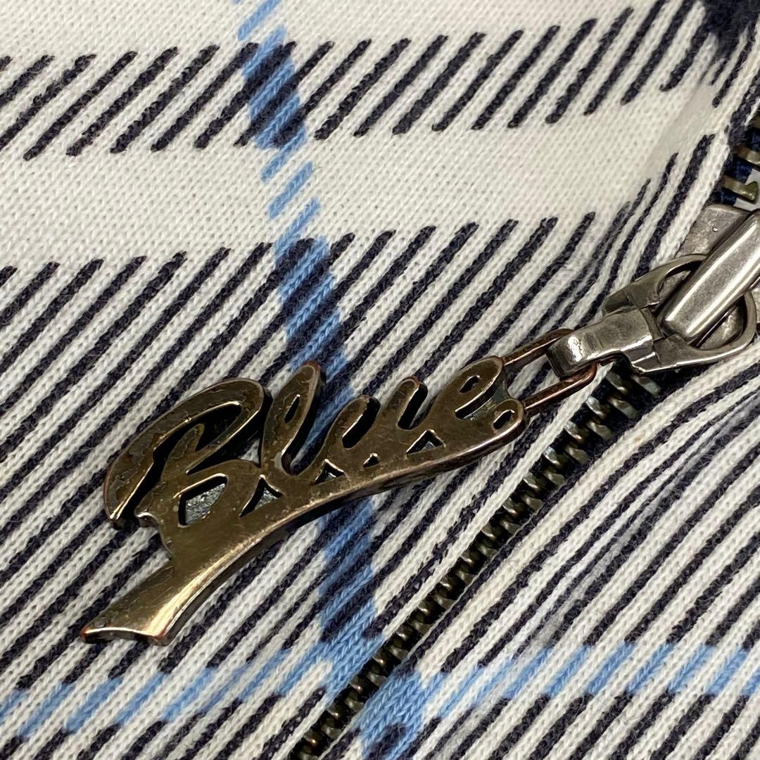 希少★バーバリーブルーレーベル ジップアップパーカー ノバチェック ロゴ刺繍38