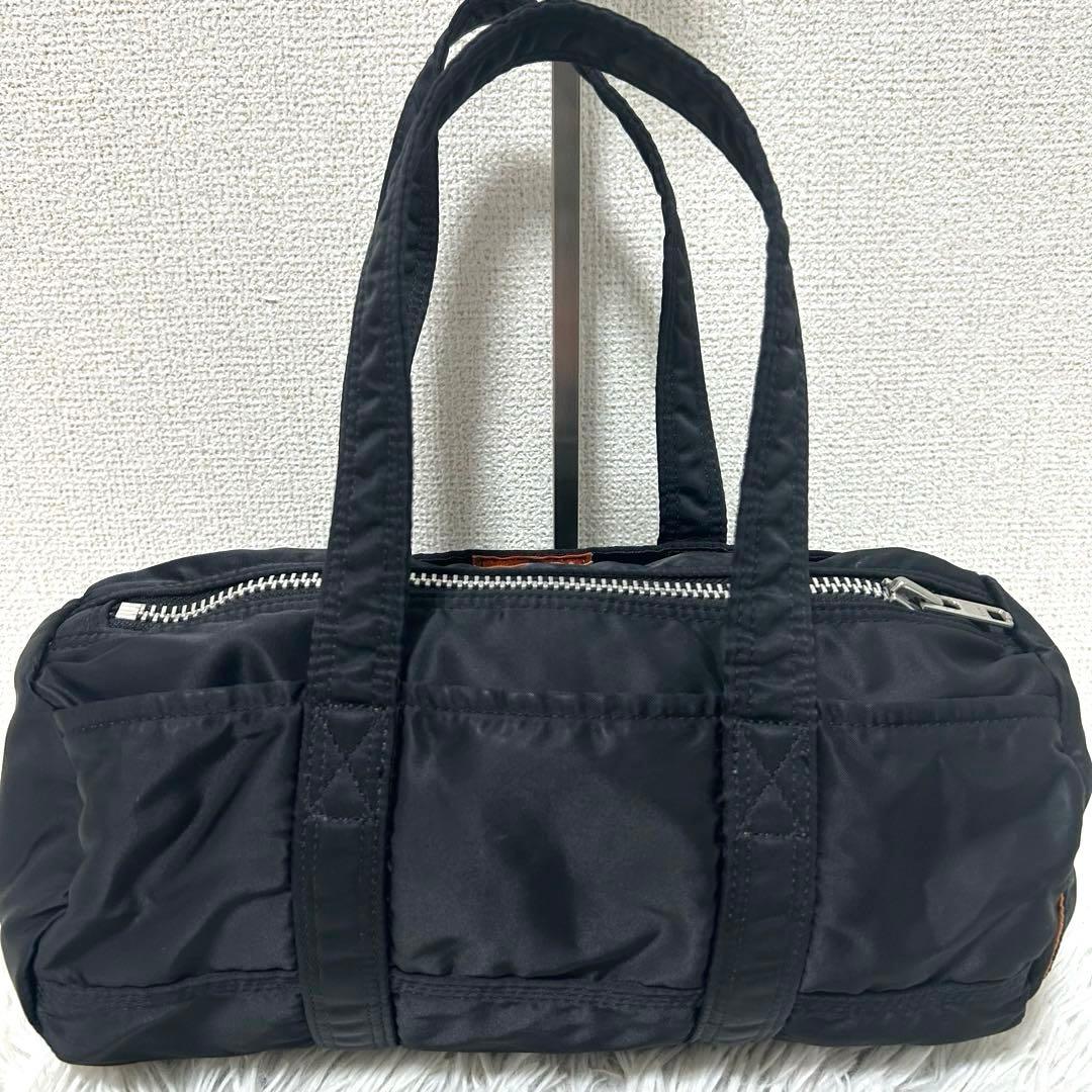 【美品✨人気商品/タンカー】ポーター　ドラムバッグ　ミニボストン　ブラック　S