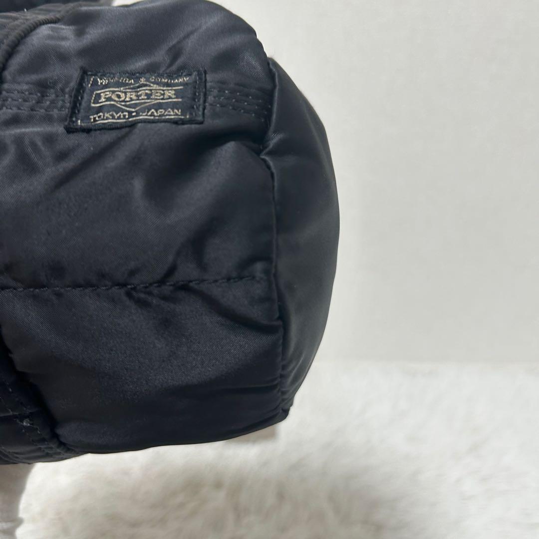 【美品✨人気商品/タンカー】ポーター　ドラムバッグ　ミニボストン　ブラック　S