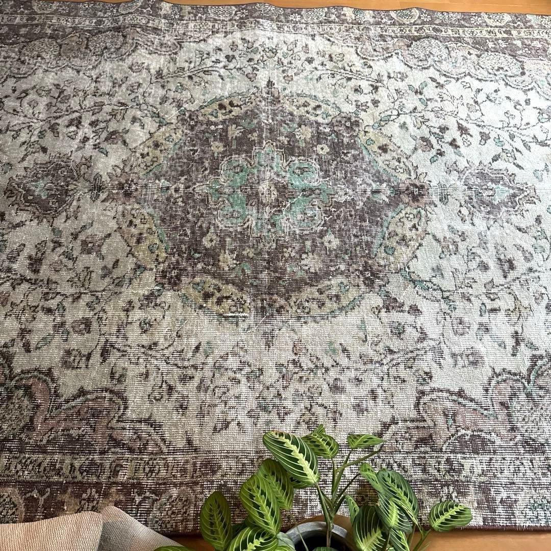 超大判163×263メダリオン　王道ボタニカル　トルコヴィンテージラグ
