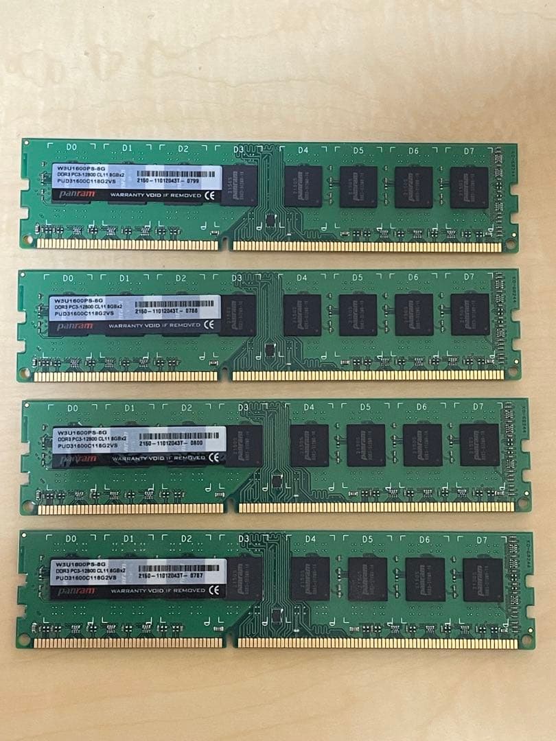W3U1600PS-8G DDR3 8GB メモリ 4枚