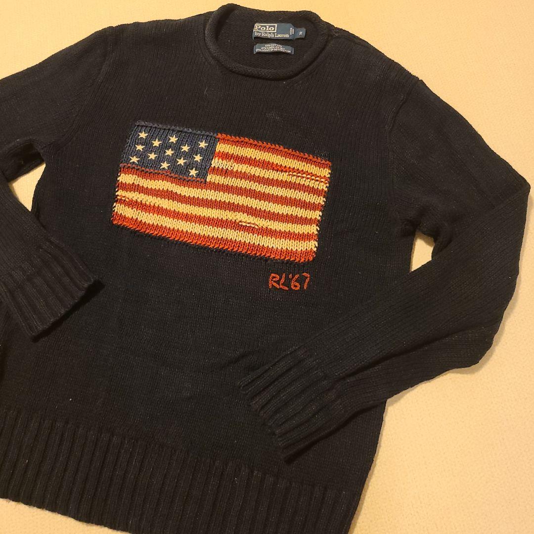 【希少】Polo by RALPH LAUREN 星条旗 ニット セーター